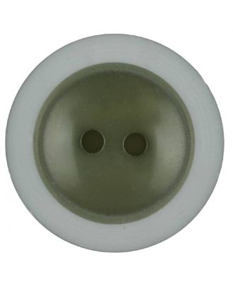 Polyesterknopf dezent umrandet mit  2 Löchern - Größe: 28mm - Farbe: dunkelgrün - Art.Nr. 387720