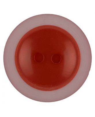 Polyesterknopf dezent umrandet mit  2 Löchern - Größe: 18mm - Farbe: rot - Art.Nr. 317710