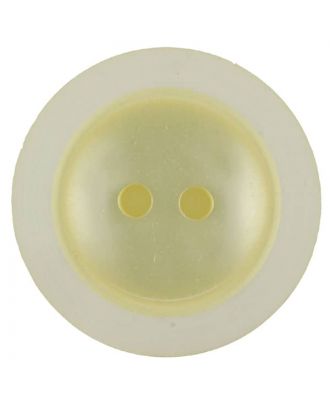 Polyesterknopf dezent umrandet mit  2 Löchern - Größe: 18mm - Farbe: gelb - Art.Nr. 317711
