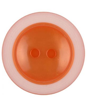 Polyesterknopf dezent umrandet mit  2 Löchern - Größe: 28mm - Farbe: orange - Art.Nr. 387725