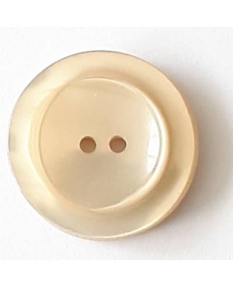 Polyesterknopf mit breitem Rand mit 2 Löchern - Größe: 18mm - Farbe: beige - Art.Nr. 318701