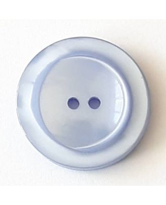 Polyesterknopf mit breitem Rand mit 2 Löchern - Größe: 28mm - Farbe: blau  - Art.Nr. 388716