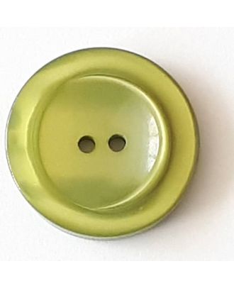 Polyesterknopf mit breitem Rand mit 2 Löchern - Größe: 18mm - Farbe: grün - Art.Nr. 318708
