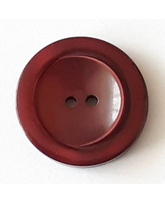 Polyesterknopf mit breitem Rand mit 2 Löchern - Größe: 18mm - Farbe: rot  - Art.Nr. 318712