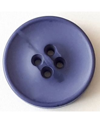 Polyesterknopf mit optischer Bruchstelle mit 4 Löchern - Größe: 20mm - Farbe: blau  - Art.Nr. 338705