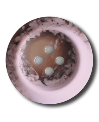 Polyesterknopf mit trendigem Flammendekor mit 2 Löchern - Größe: 20mm - Farbe: flieder/lila - Art.Nr. 332804