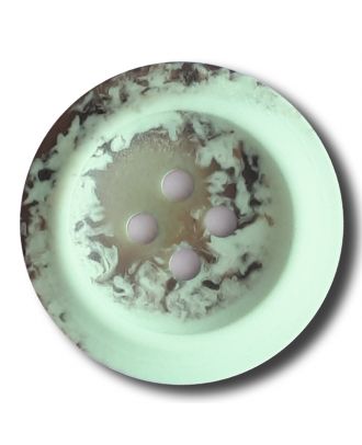 Polyesterknopf mit trendigem Flammendekor mit 2 Löchern - Größe: 25mm - Farbe: mintgrün / grün - Art.Nr. 372806