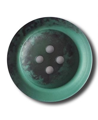 Polyesterknopf  mit trendigem Flammendekor mit 2 Löchern - Größe: 30mm - Farbe: dunkelgrün / petrol - Art.Nr. 382807