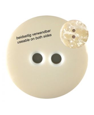 Polyesterknopf marmoriert, beidseitig verwendbar mit 2 Löchern - Größe: 23mm - Farbe: beige - Art.Nr. 342801