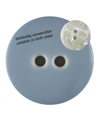 Polyesterknopf marmoriert, beidseitig verwendbar mit 2 Löchern - Größe: 18mm - Farbe: blau / hellblau - Art.Nr. 312804
