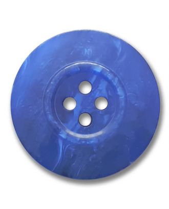 Polyesterknopf 4-Loch Perlmutimitation glänzend - Größe: 28mm - Farbe: mittelblau - Art.Nr. 383803