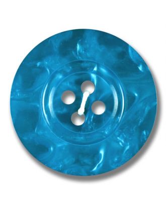 Polyesterknopf 4-Loch Perlmuttimitation glänzend - Größe: 23mm - Farbe: mittelblau - Art.Nr. 343805