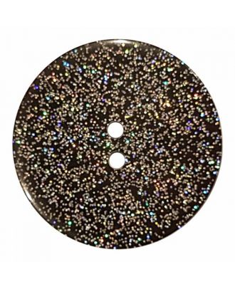 Knopf mit Glitter, 2-Loch - Größe: 23mm - Farbe: schwarz - Art.Nr. 380382