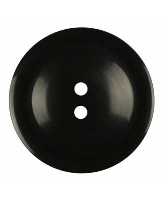 Polyesterknopf rund in glänzender Optik und 2 Löchern - Größe: 28mm - Farbe: schwarz - Art.-Nr.: 380414