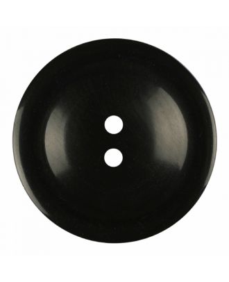 Polyesterknopf rund in glänzender Optik und 2 Löchern - Größe: 18mm - Farbe: schwarz - Art.-Nr.: 311097