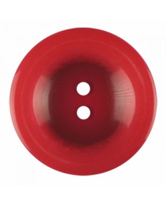 Polyesterknopf rund in glänzender Optik und 2 Löchern - Größe: 28mm - Farbe: rot - Art.-Nr.: 386833