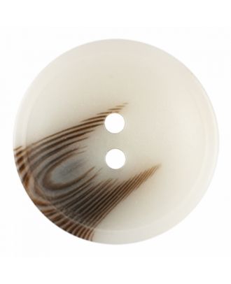 Polyesterknopf rund in matter Optik mit Struktur und 2 Löchern - Größe: 25mm - Farbe: weiß - Art.-Nr.: 370910