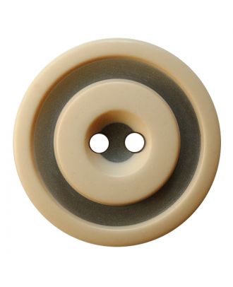 Polyesterknopf rund in zweifarbiger, matter Optik mit 2 Löchern - Größe:  30mm - Farbe: beige - ArtNr.: 387824