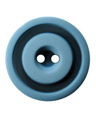 polyester button round shape with matt, two-tone surface and 2 holes - Size: 20mm - Color: hellblau - Art.No.: 337803