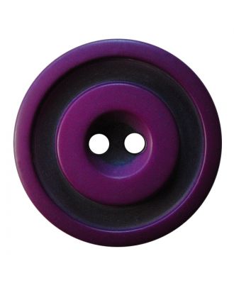 Polyesterknopf rund in zweifarbiger, matter Optik mit 2 Löchern - Größe:  20mm - Farbe: lila - ArtNr.: 337806