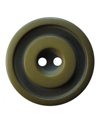 polyester button round shape with matt, two-tone surface and 2 holes - Size: 20mm - Color: khaki - Art.No.: 337808