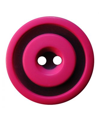 Polyesterknopf rund in zweifarbiger, matter Optik mit 2 Löchern - Größe:  30mm - Farbe: pink - ArtNr.: 387833