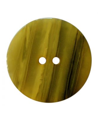 Polyesterknopf rund in glänzender Optik mit feiner Struktur und 2 Löchern - Größe:  23mm - Farbe: senfgrün - ArtNr.: 347832