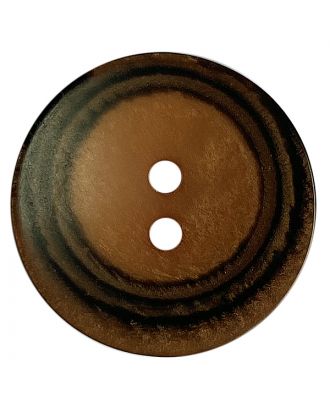 Polyesterknopf rund in matter Optik mit Struktur und 2 Löchern - Größe:  23mm - Farbe: braun - ArtNr.: 348802