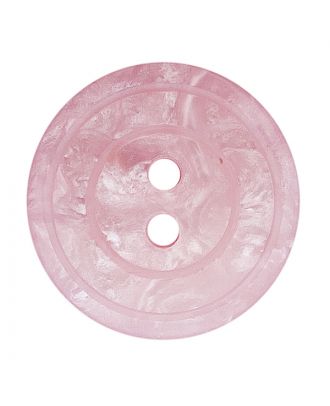 Polyesterknopf rund in glänzender Optik mit Perlmutteffekt und 2 Löchern - Größe:  15mm - Farbe: rosa - ArtNr.: 288805
