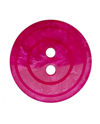 Polyesterknopf rund in glänzender Optik mit Perlmutteffekt und 2 Löchern - Größe:  18mm - Farbe: pink - ArtNr.: 318846