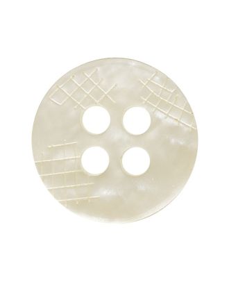 Polyesterknopf rund mit 4 Löchern - Größe:  18mm - Farbe: beige - ArtNr.: 311190