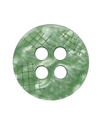 Polyesterknopf rund mit 4 Löchern - Größe:  23mm - Farbe: grün - ArtNr.: 344003