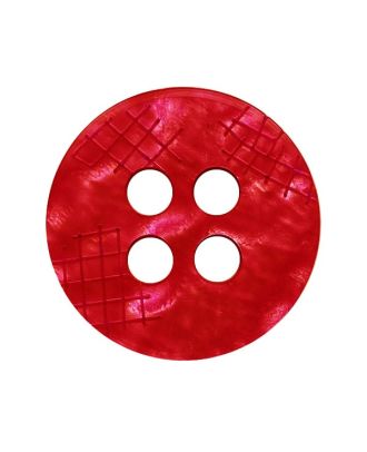 Polyesterknopf rund mit 4 Löchern - Größe:  18mm - Farbe: rot - ArtNr.: 314004
