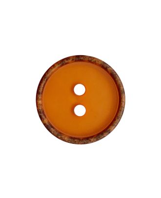 Polyesterknopf rund,transparent mit matter Oberfläche und 2 Löchern - Größe:  30mm - Farbe: orange - ArtNr.: 405004