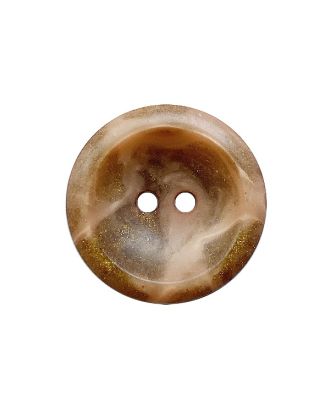 Polyesterknopf rund mit goldfarbenen Partikeln und 2 Löchern - Größe:  20mm - Farbe: braun - ArtNr.: 338021