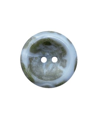 Polyesterknopf rund mit goldfarbenen Partikeln und 2 Löchern - Größe:  20mm - Farbe: blau - ArtNr.: 338022