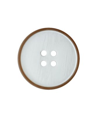 Polyesterknopf, rund, leicht glänzend, mit 2 Löchern - Größe:  25mm - Farbe: weiß - ArtNr.: 371019