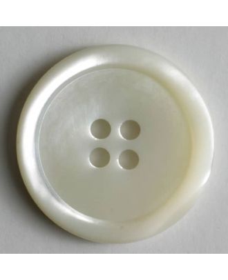 dezenter Perlmuttknopf mit 4 Löchern -  Größe: 11mm - Farbe: weiß - Art.Nr. 270356