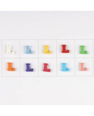 Buchstabe  L , 10 Farben gemischt, pro Farbe 3 Stück - Größe: 11mm - Farbe: Mischung: rot,pink,orange,lila,blau,gelb,grün,weiß, hellblau,rosa - Art.-Nr.: 181344